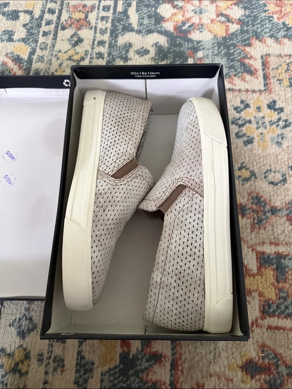 Naturalizer Perforated Slip-On Loafers in Light Beige